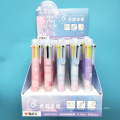 And Stal Kawaii Ball Pen 6 Encre couleur en 1 stylo à balle en plastique à stylos multifonctionnels pour les fournitures d&#39;étudiants